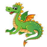Fototapeta Dinusie - Cute cartoon dragon