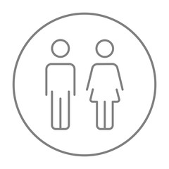 Poster - Couple line icon.