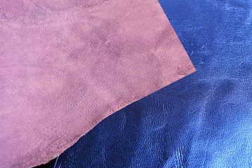 blue leather texture close up