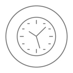 Poster - Wall clock line icon.