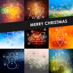 Poster - Christmas timeline infographics with blurred background