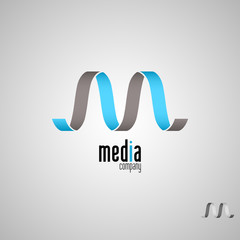 Wall Mural - M logo,Media,Vector logo template.