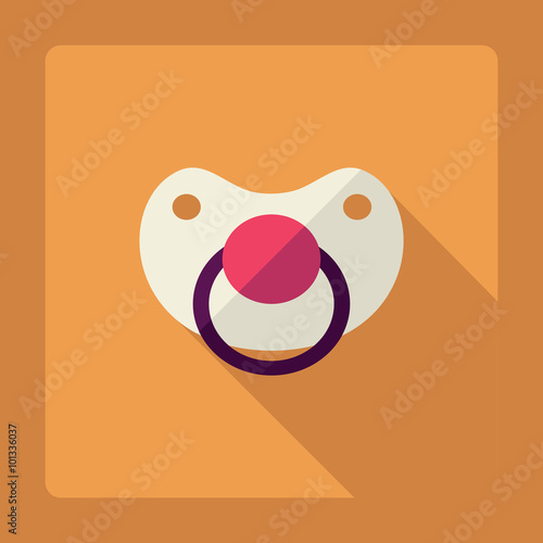 Fotografia, Obraz Flat modern design with shadow pacifier, soother