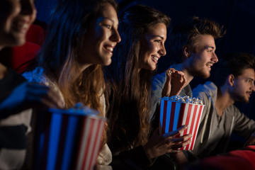 Group of friends in the movie theater