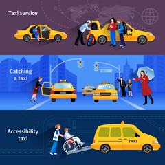 Wall Mural - Banners Set Of Taxi Service