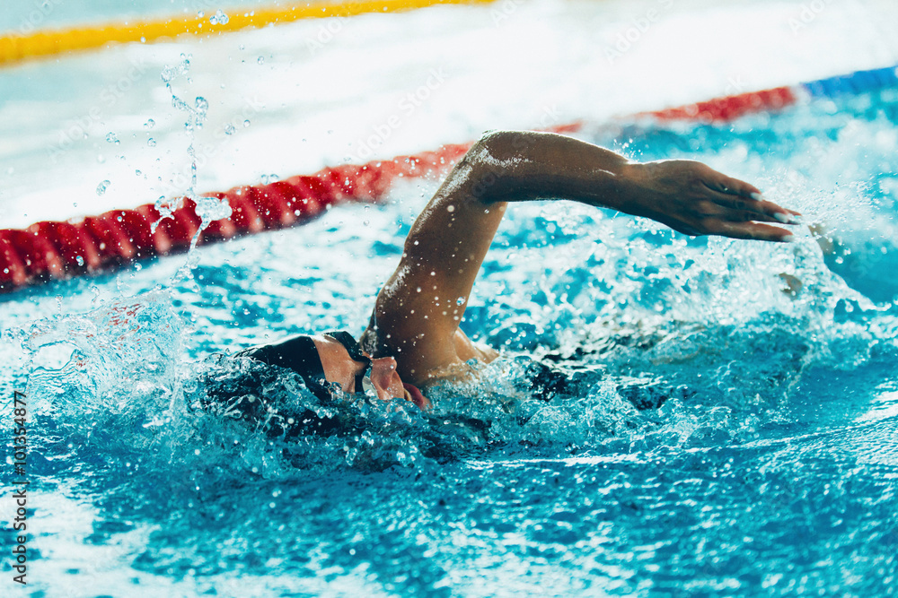 Freestyle swimming sprint - obrazy, fototapety, plakaty 