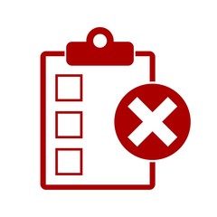 Sticker - Checklist with X Mark Icon