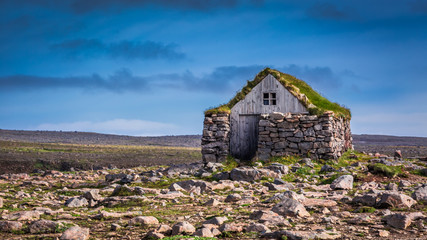 Wall Mural - Stone cottage on the middle of nowhere in Iceland