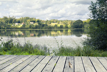 Wooden Deck On The Lake