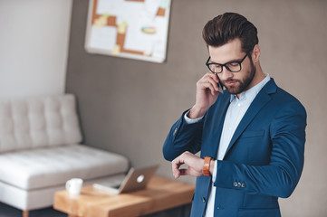 Canvas Print - Checking his timetable.