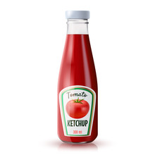 Ketchup Realistic Bottle
