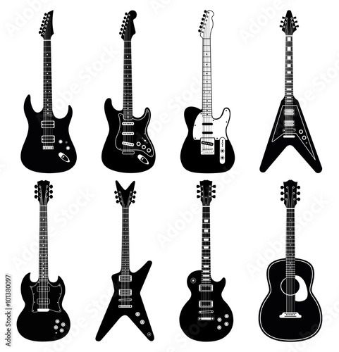 Carta da parati  Guitar Silhouettes