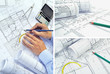 © georgimironi - Collage of photos of drawings for the project engineering work