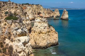 Rocky shore of Ponta da Piedade. Algarve