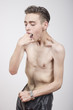 Young man with anorexia nervosa and Bulimia nervosa problem.