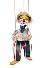Old Marionette On A White Background