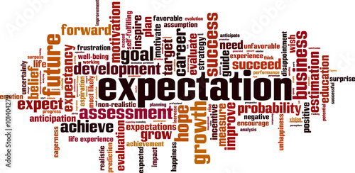 Fotografie, Obraz Expectations word cloud concept. Vector illustration
