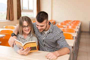 Wall Mural - Students Study In Classroom At High School