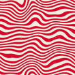 Vector Seamless Red White Wavy Distorted Lines Retro Pattern