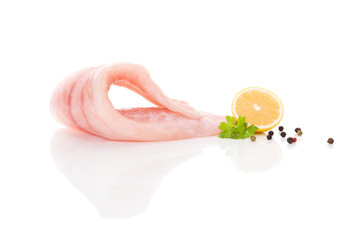 Wall Mural - Fresh raw fish fillet isolated.