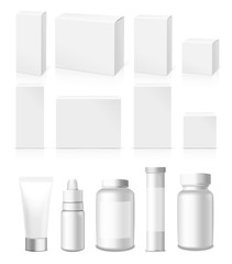 Realistic vector Tubes, Jar And Package.