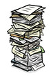 © owattaphotos - stack of used papers / cartoon vector and illustration, hand drawn style, isolated on white background.