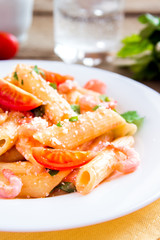 Poster - Shrimp pasta with tomato sauce and parmesan