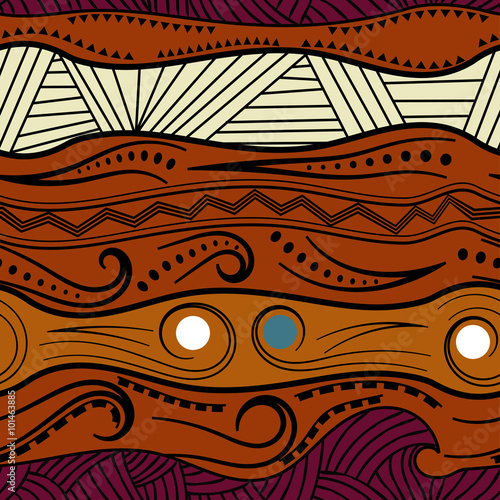 Photographie Abstract seamless pattern with African motifs. Vector illustrati