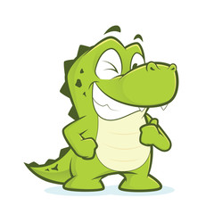 Wall Mural - Crocodile or alligator giving thumbs up and winking