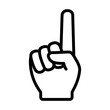© martialred - Hand with number 1 / one finger line art icon for apps and websites