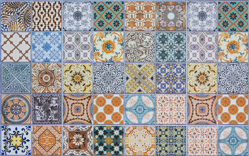 Naklejka dekoracyjna Wzór Portugalskich płytek ceramicznych