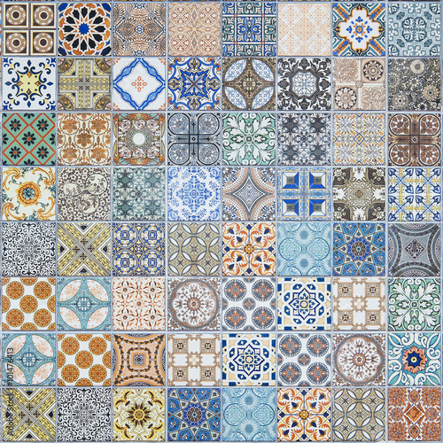 Naklejka na kafelki ceramic tiles patterns from Portugal.