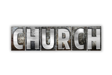 Poster - Church Concept Isolated Metal Letterpress Type