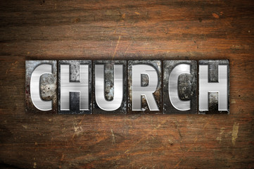 Wall Mural - Church Concept Metal Letterpress Type