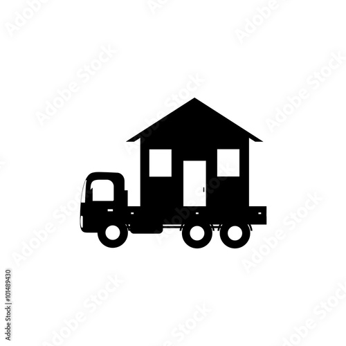 Download vector icon mobile home, black silhouette - Buy this stock ...