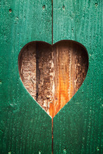 Wooden Shutter With Heart