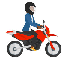 Woman Riding Motorcycle.