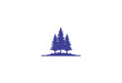 blue pine forest silhouette logo