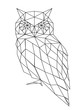 poligonal owl silhouette.