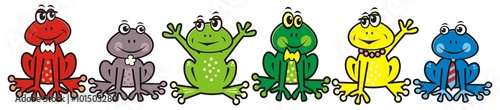 group of frogs, crazy animals, vector illustration Poster Mural XXL
