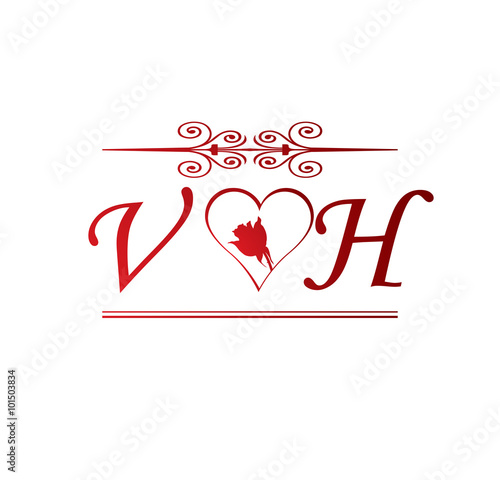 Vh Love Initial With Red Heart And Rose Stock Vector Adobe Stock Plus free how to write a love letter guide. vh love initial with red heart and rose