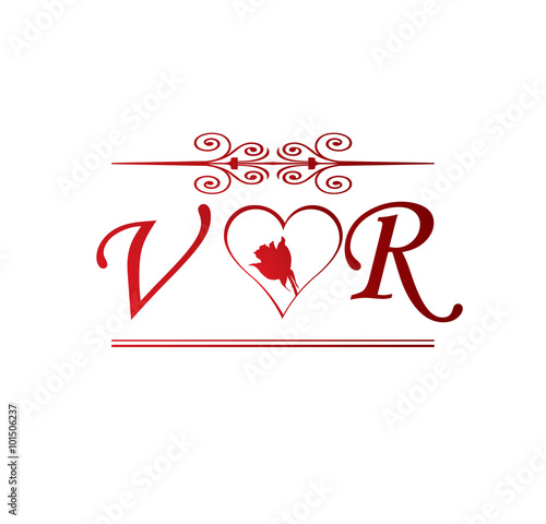 Vr Love Initial With Red Heart And Rose Stock Vector Adobe Stock From santa letters to official business correspondence, give your letters a creative boost with our professionally designed, printable letter templates you can personalize and edit in mere minutes. vr love initial with red heart and rose