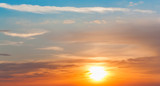 Fototapeta Zachód słońca - Beautiful sunset, light majestic clouds