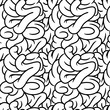 Medical seamless vector pattern with internal organs of the human brain. It looks like worms.