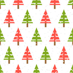  Seamless christmas pattern with christmas trees winter geometric