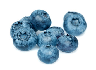 Wall Mural - Heap of blueberries isolated on white background