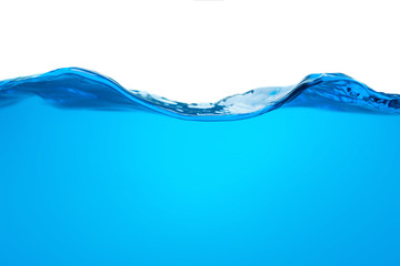 Wall Mural - blue water wave isolated on white
