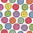 Seamless Pattern with Multicolored Buttons