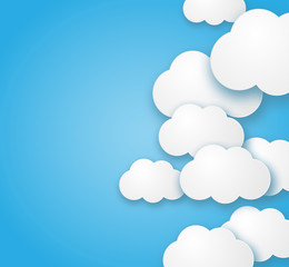 Wall Mural - clouds on a blue background vector