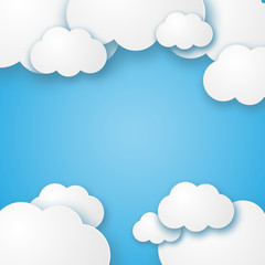 Wall Mural - Clouds on a blue background vector